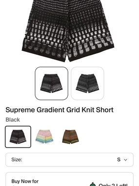 Supreme Black & White Gradient Grid Knit Shorts